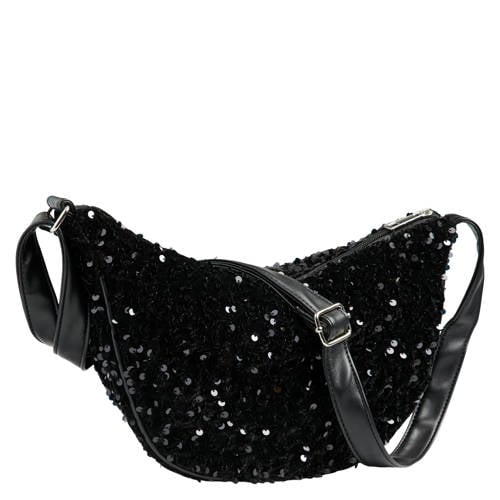 PIECES crossbody tas PCKAM AMANDA met pailletten zwart afbeelding