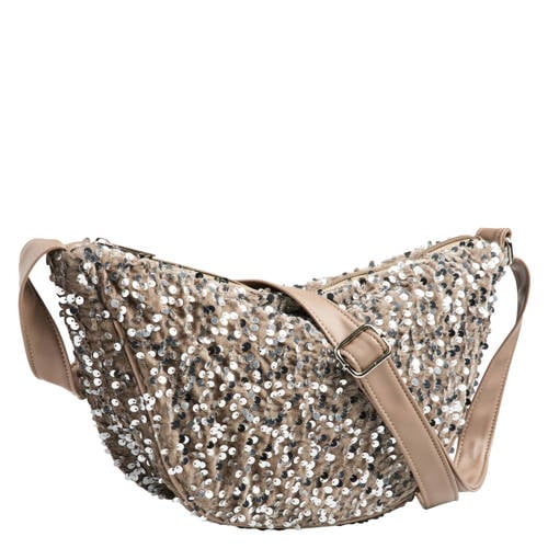 PIECES crossbody tas PCKAM AMANDA met pailletten goudkleurig afbeelding