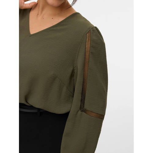 VERO MODA CURVE top donkergroen afbeelding