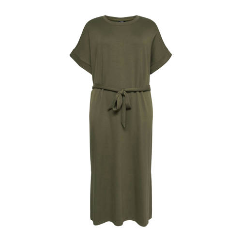 VERO MODA CURVE midi jurk kaki afbeelding