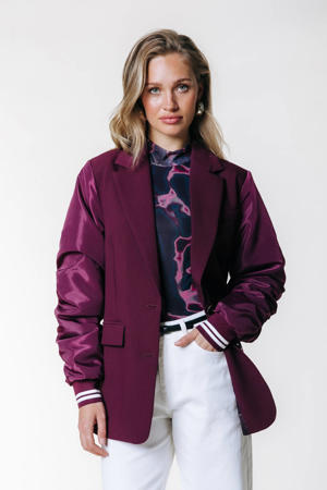 oversized blazer donkerrood