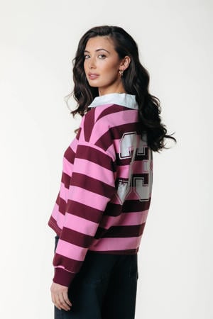 sweater met backprint roze