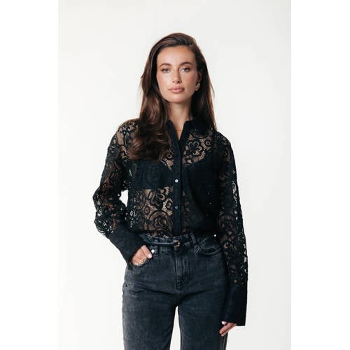 Colourful Rebel kanten blouse zwart afbeelding