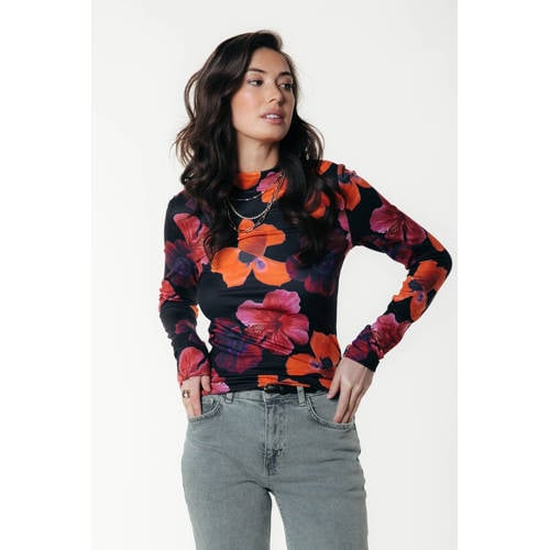 Colourful Rebel gebloemde top met col multi afbeelding