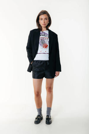 regular waist casual short zwart