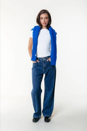 jeans dark blue denim strass steentjes