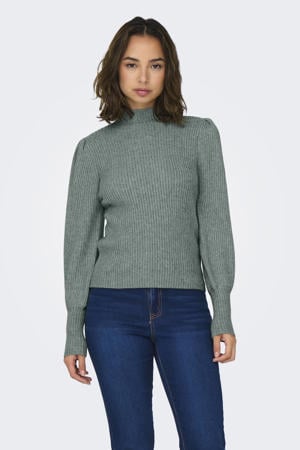 pullover grijsgroen gebreid