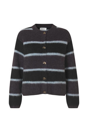 gestreepte gebreid vest multi