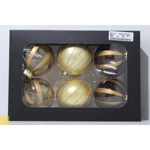Kerstballen polypropyleen goud - 6 stuks (ø8 cm)