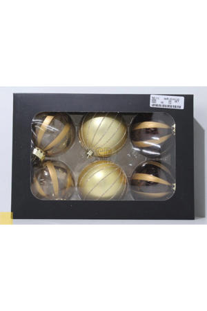 Kerstballen polypropyleen goud - 6 stuks  (ø8 cm)