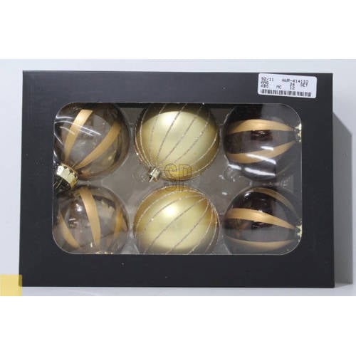 Home & Styling Collection Kerstballen polypropyleen goud - 6 stuks (ø8 cm) afbeelding