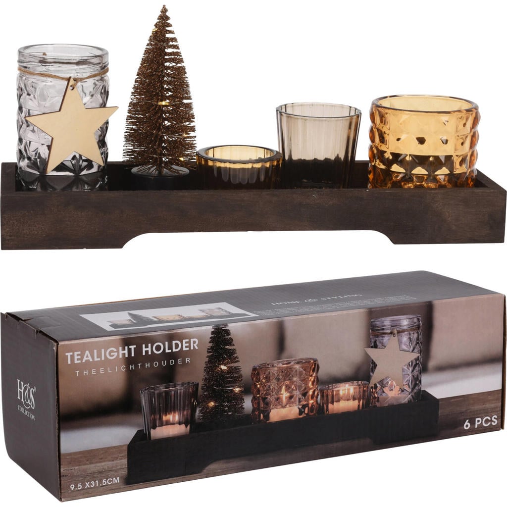 Home & Styling Collection kerst theelichthouder (6 stuks)