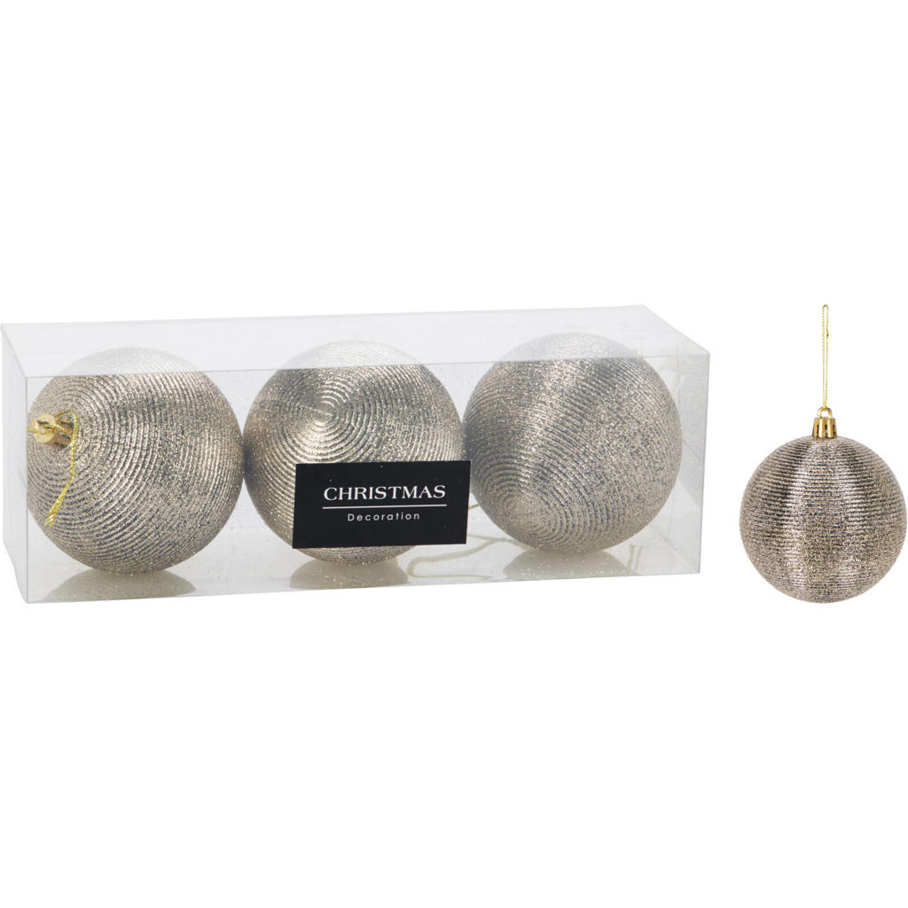 Home & Styling Collection Kerstbal polystyreen goud - 3 stuks (ø8 cm)