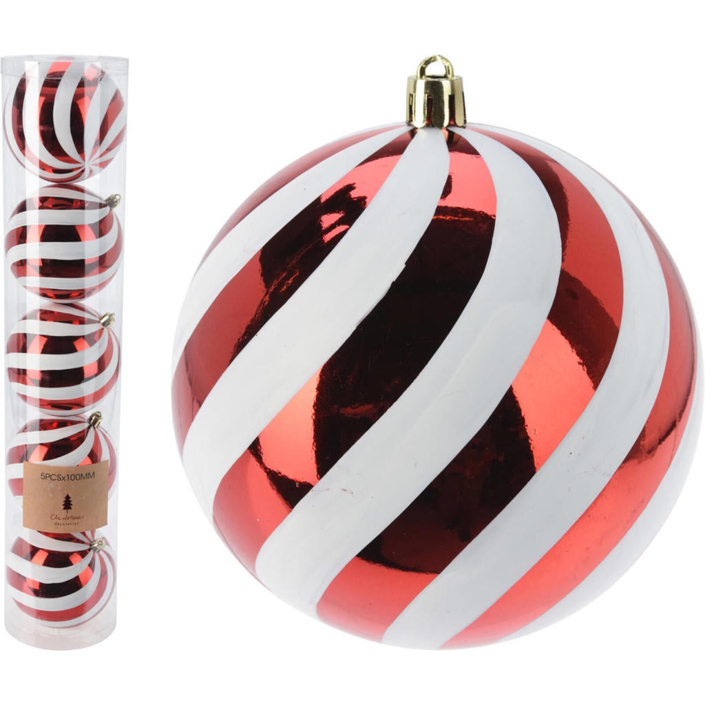 Home & Styling Collection Kerstbal polystyreen rood - 5 stuks (ø10 cm)