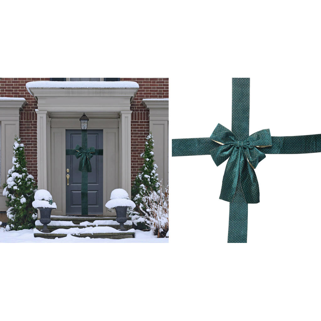 Home & Styling Collection kerst deurstrik groen (33x42 cm)
