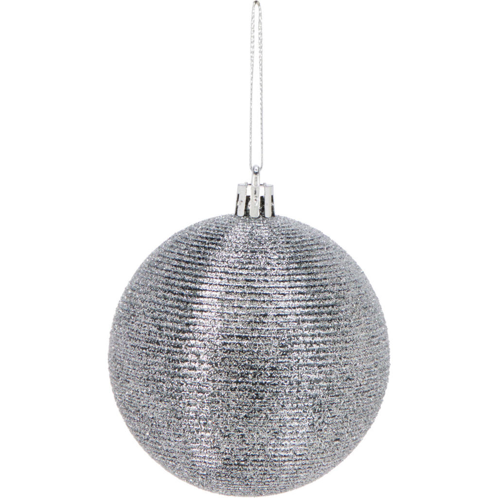 Home & Styling Collection Kerstbal polystyreen zilver - 3 stuks (ø8 cm)