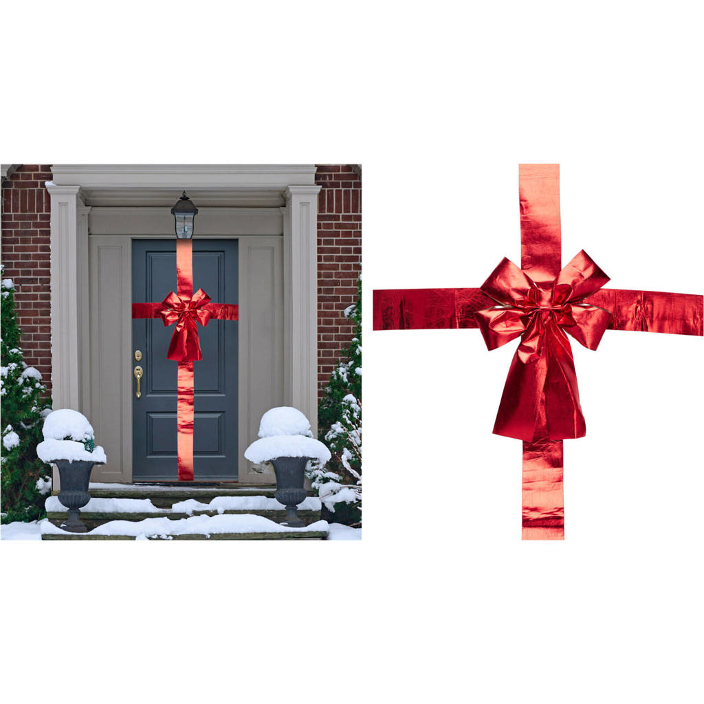 Home & Styling Collection kerst deurstrik rood (33x42 cm)