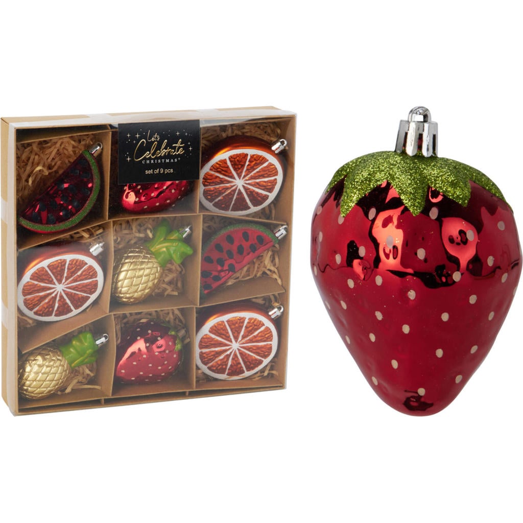Home & Styling Collection kerstornamenten fruit 9 stuks
