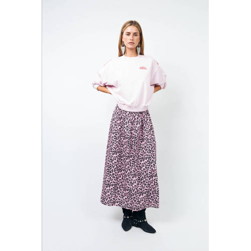 Lollys laundry sweater met backprint lichtroze afbeelding