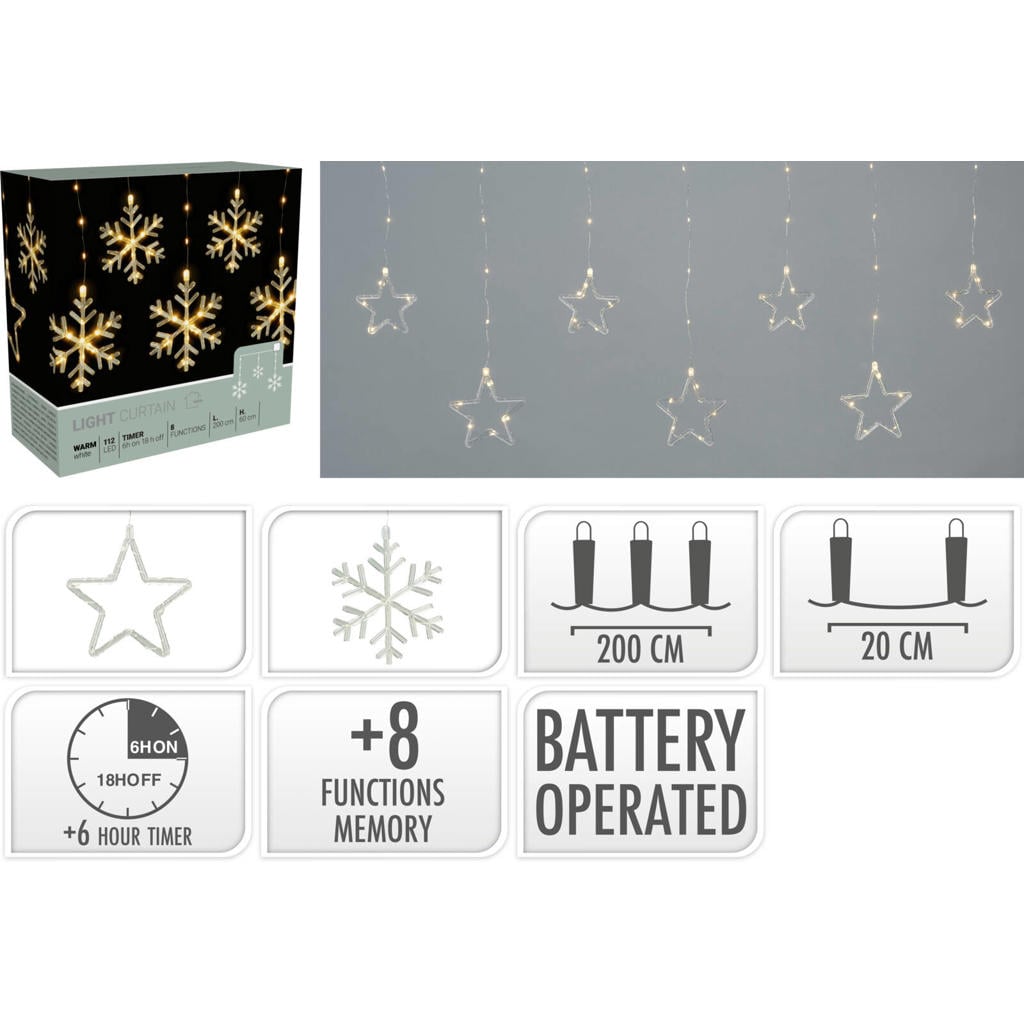 Home & Styling Collection LED Gordijn Warm 200x60cm