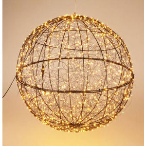 Zwarte Bal LED Metaal 58cm