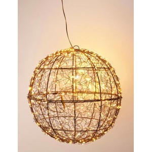 Zwarte Bal LED Metaal 35cm