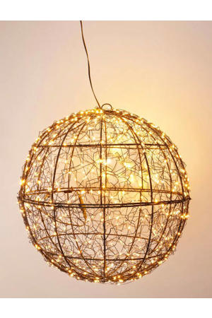 Zwarte Bal LED Metaal 35cm