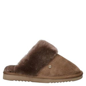 suède pantoffels bruin
