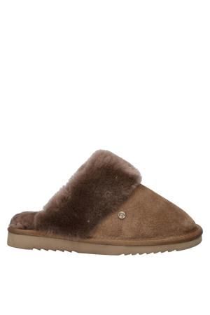 suède pantoffels bruin