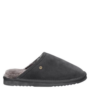 suède pantoffels antraciet