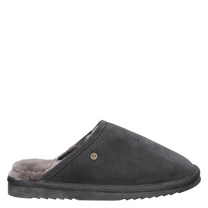 suède pantoffels antraciet