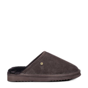 suède pantoffels bruin