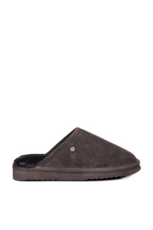suède pantoffels bruin