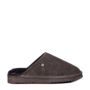 suède pantoffels bruin