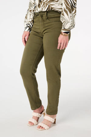 slim regular waist broek kaki