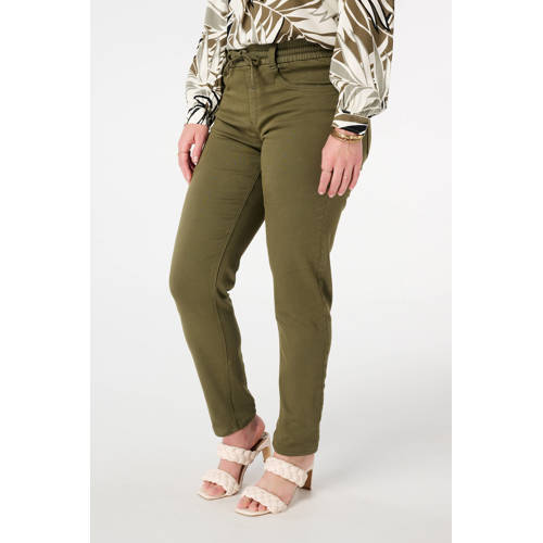 MS Mode slim regular waist broek kaki afbeelding