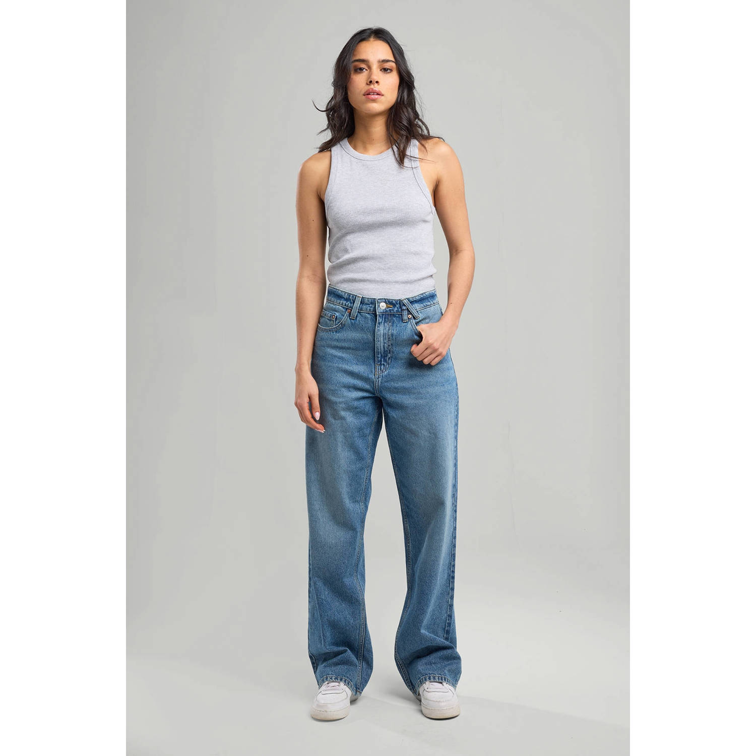 America Today wide leg jeans medium blue denim