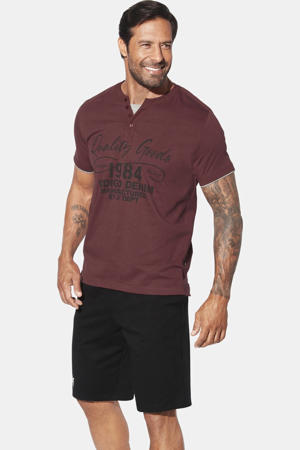 loose T-shirt NANTE Plus Size donkerrood