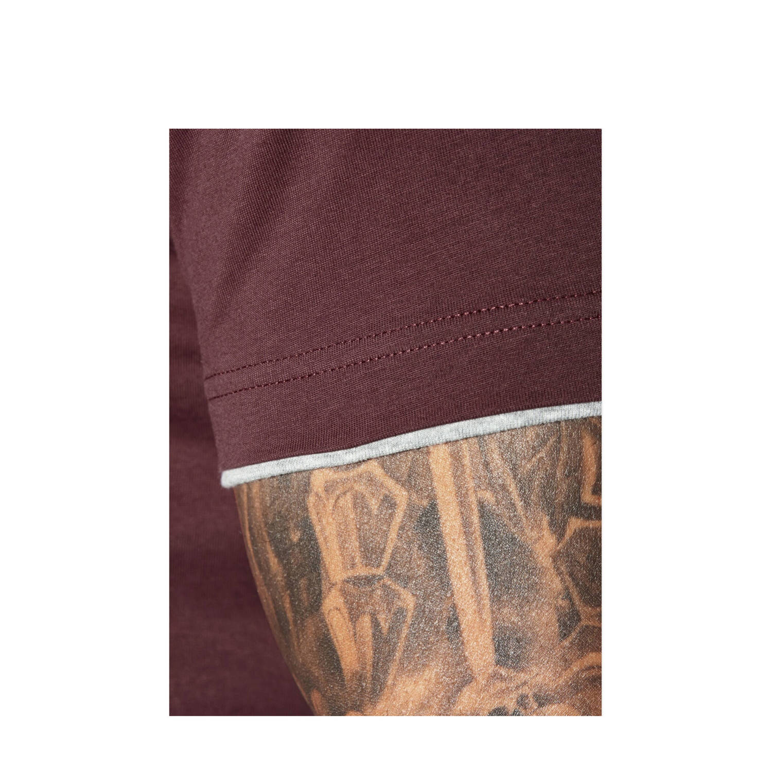 Jan Vanderstorm loose T-shirt NANTE Plus Size donkerrood
