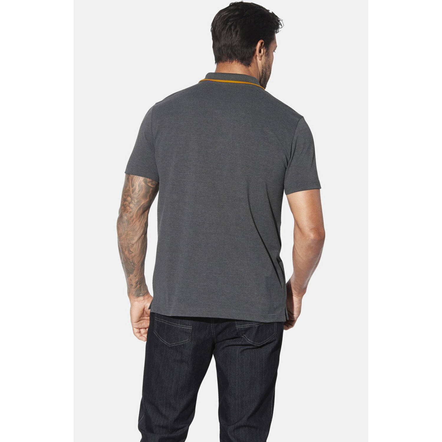 Jan Vanderstorm loose polo JOHAR Plus Size grijs