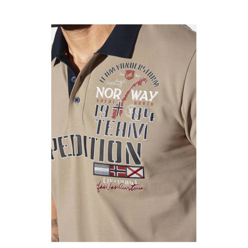 Jan Vanderstorm loose polo ERLING Plus Size beige afbeelding