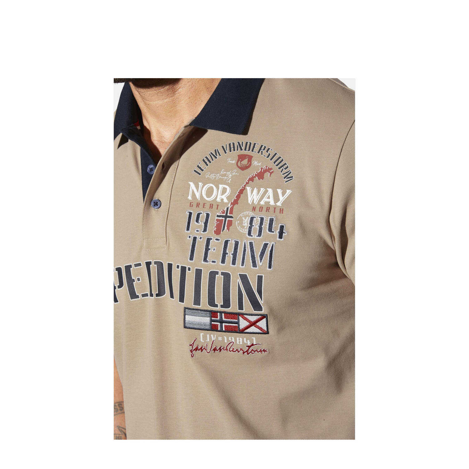 Jan Vanderstorm loose polo ERLING Plus Size beige