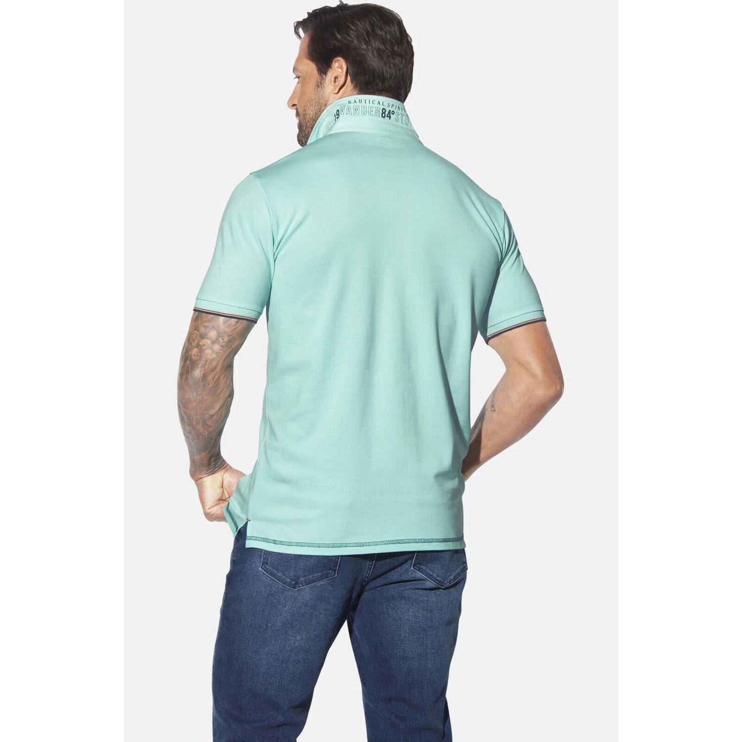 Jan Vanderstorm loose polo KNUTLAND Plus Size lichtblauw