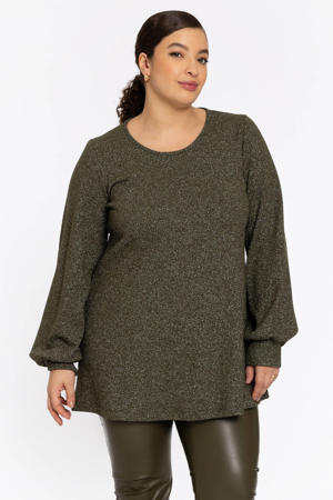 tuniek donkergroen met lurex