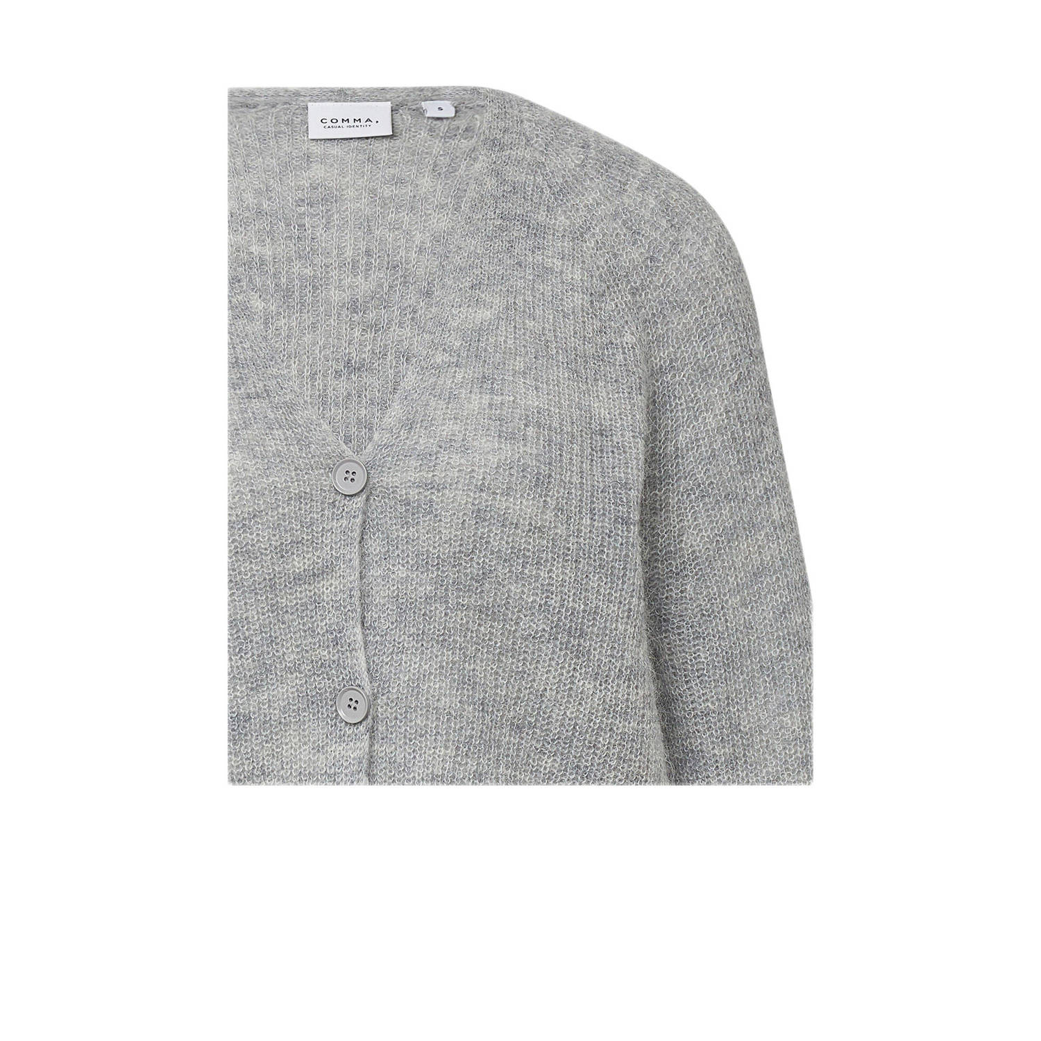 comma casual identity wollen gebreid vest lichtgrijs
