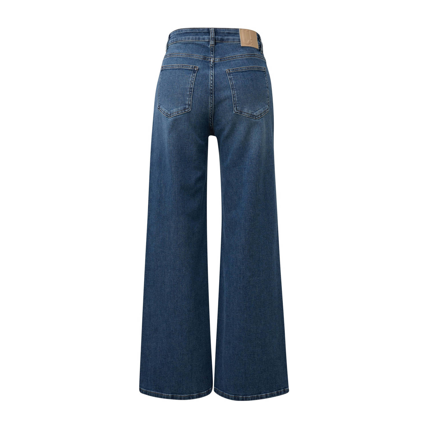 comma casual identity high waist loose fit jeans medium blue denim