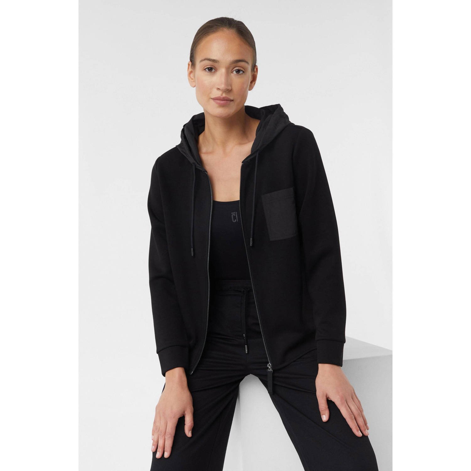 Comma casual identity sweatvest zwart