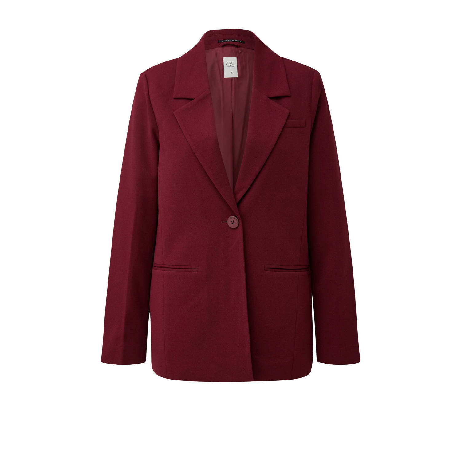 Q S by s.Oliver regular blazer donkerrood