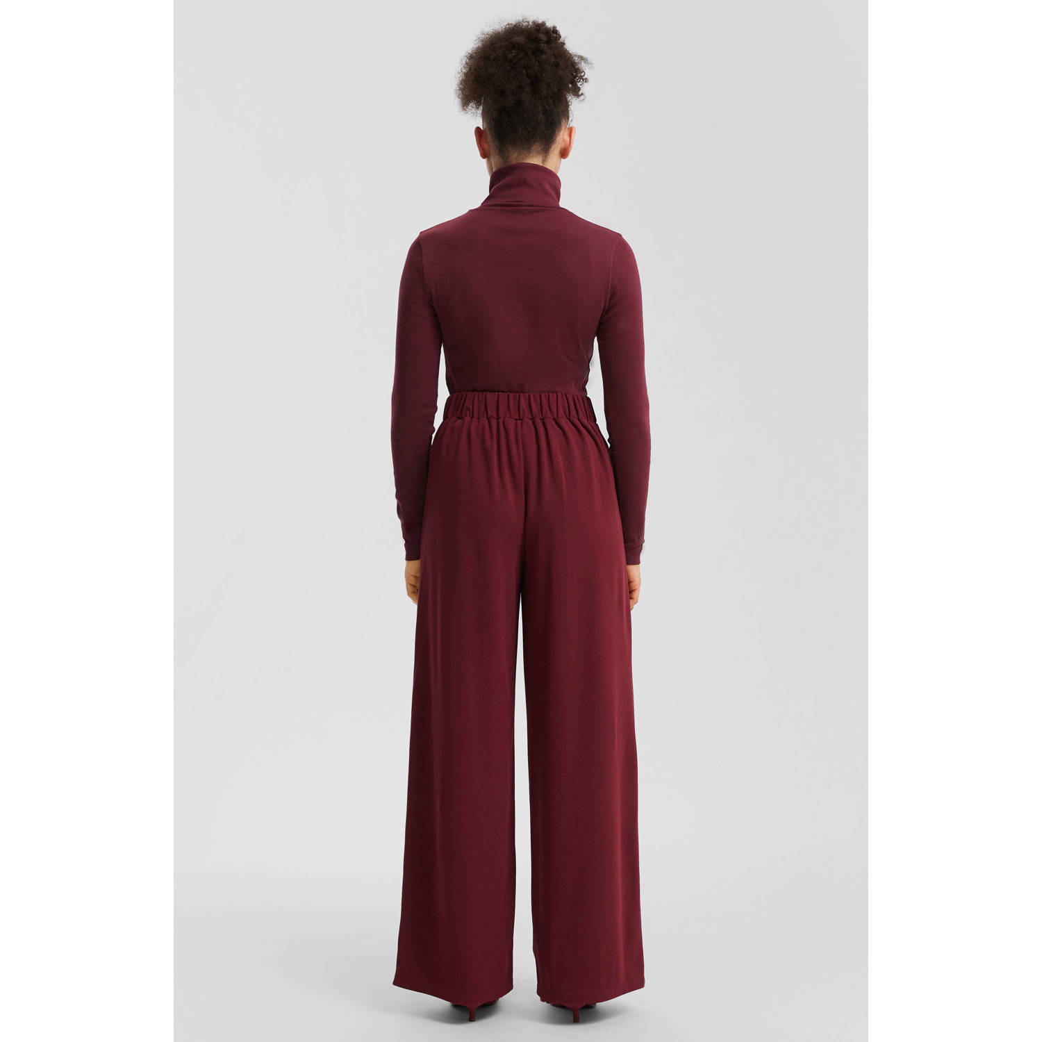Q S by s.Oliver straight regular waist pantalon donkerrood
