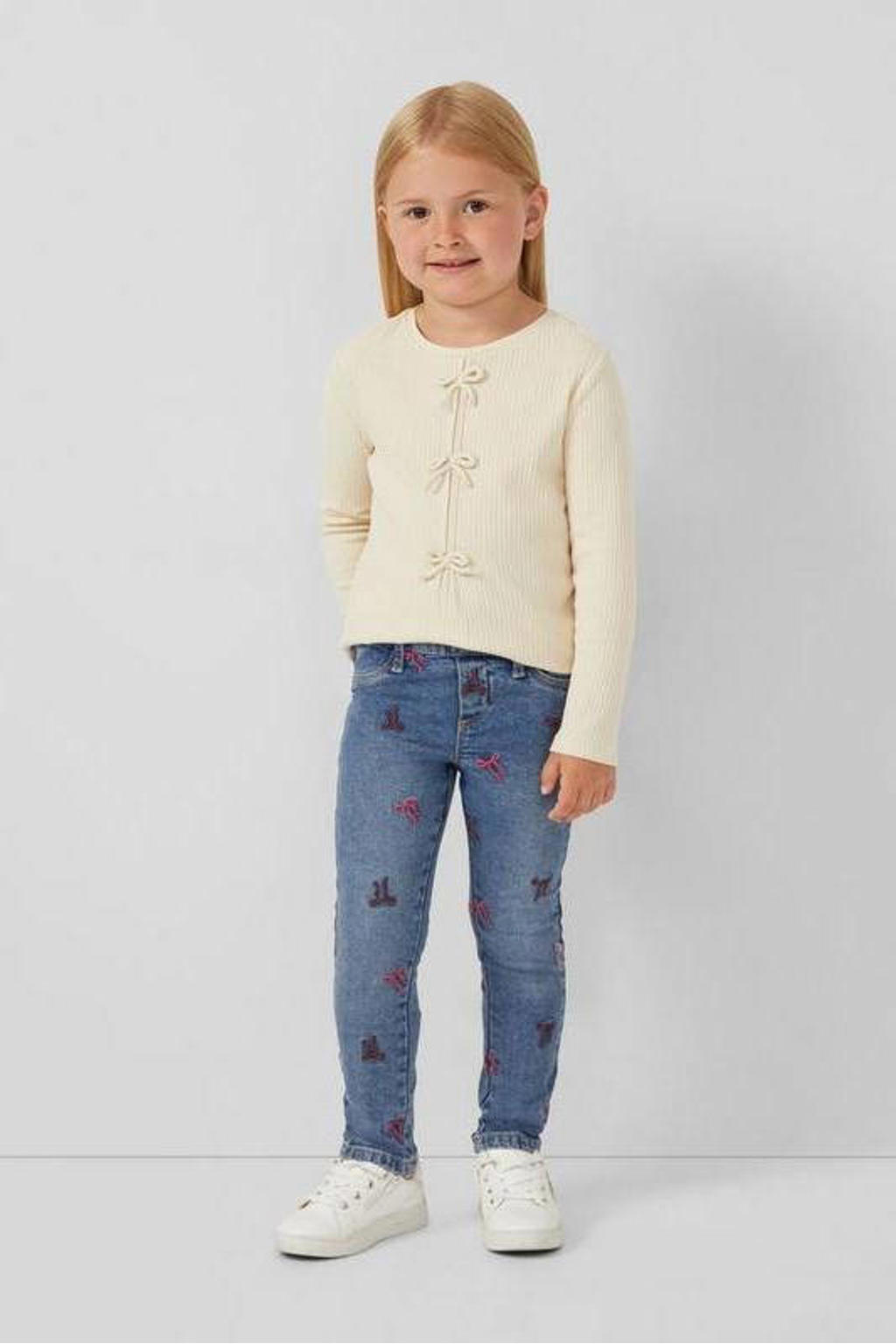 Dark blue denim meisjes s.Oliver regular waist slim fit jeans dark blue van denim